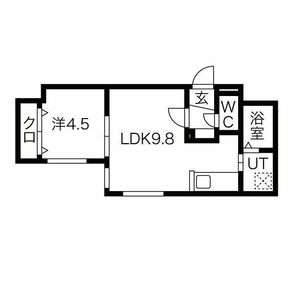 PATIO豊平(1LDK/3階)の間取り写真