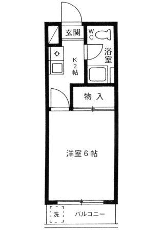 藤ハイツ(1K/3階)の間取り写真
