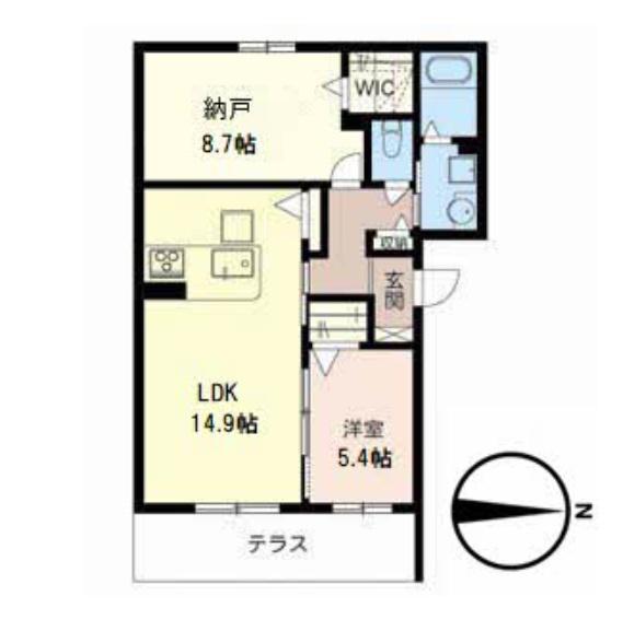 シャーメゾン プルニエ(1SLDK/1階)の間取り写真