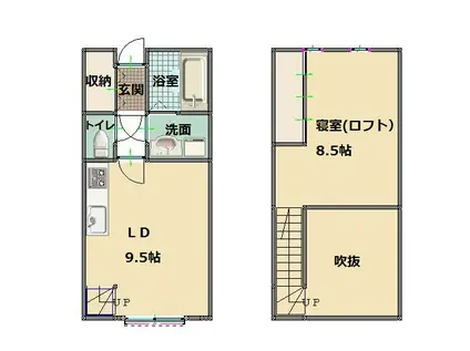 エテルナ・チェバーロ(1LDK/1階)の間取り写真