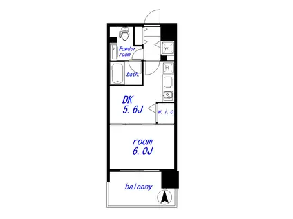 グローベルザ・スイート両国(1DK/6階)の間取り写真