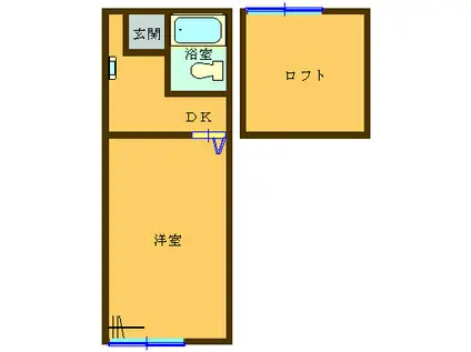 ベルハウスV玉村(ワンルーム/2階)の間取り写真