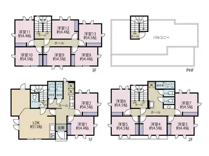 SUNNYSIDE INN材木座II(1K/1階)の間取り写真