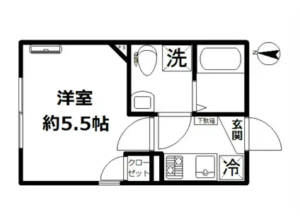 D-BASE菊川(1K/2階)の間取り写真