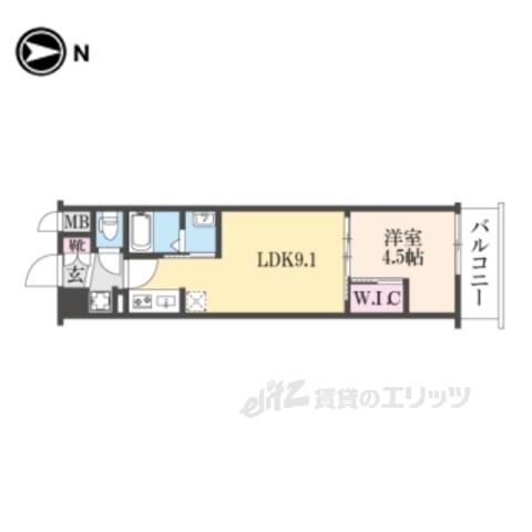 スワンズ京都東寺ガーデン(1LDK/5階)の間取り写真
