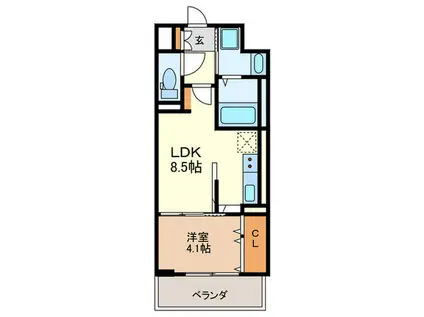 レジデンス23(1LDK/8階)の間取り写真