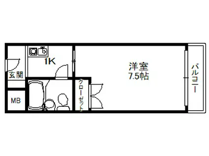 メゾン・ド・六甲パート2(ワンルーム/4階)の間取り写真