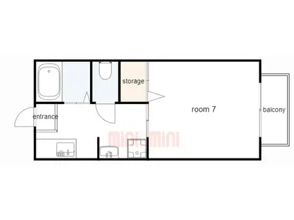 御影3丁目アパート(1K/1階)の間取り写真