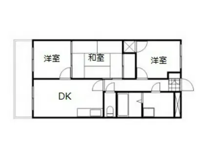 アルファ東古松II(3DK/3階)の間取り写真