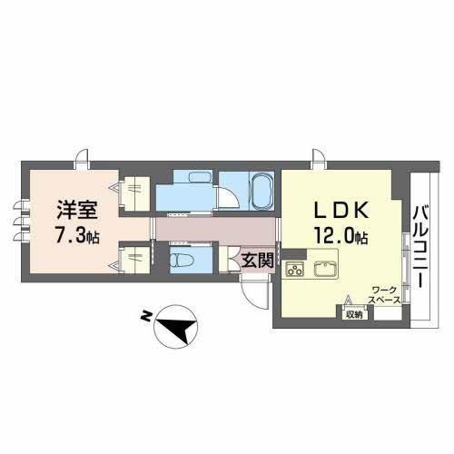 JEWEL.S S(1LDK/3階)の間取り写真