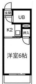メゾン服部II(1K/2階)の間取り写真