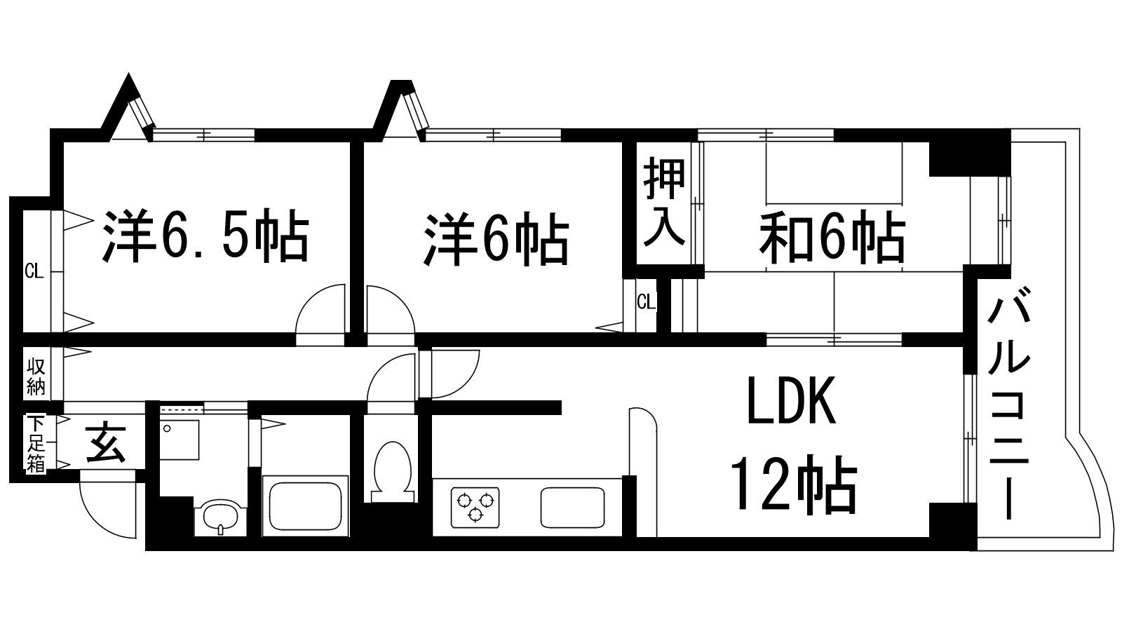 ロイヤル仁川(3LDK/2階)の間取り写真