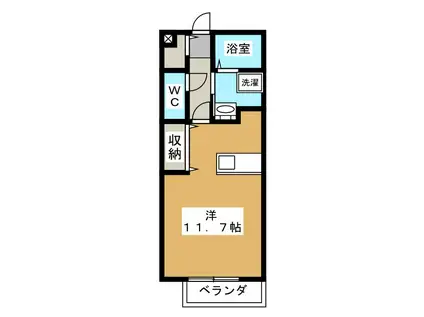 キャロット B(ワンルーム/2階)の間取り写真