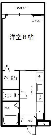 ブリスベンハイツ(1K/3階)の間取り写真