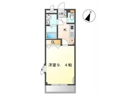 グローリアス(1K/2階)の間取り写真