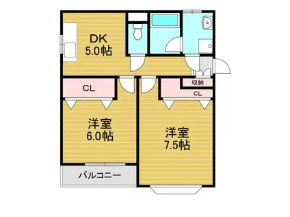 サンハイツ幸(2DK/3階)の間取り写真