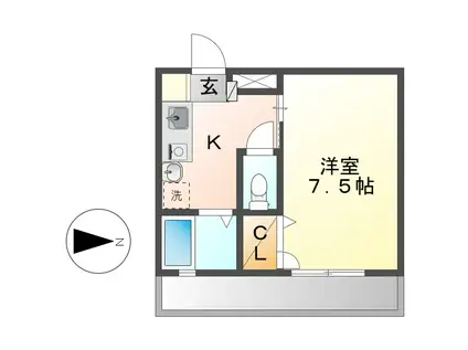 ガーディニアシティ・セントラル(1K/3階)の間取り写真