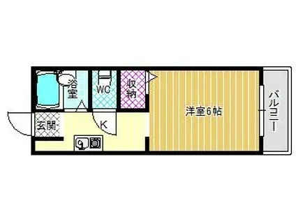 メゾン・クレールS A棟(1K/1階)の間取り写真