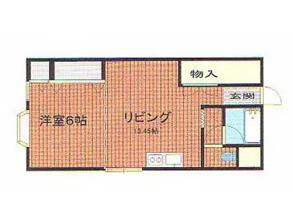 原子ビルアパート(ワンルーム/3階)の間取り写真