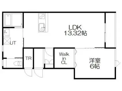 プリムヴェールII(1LDK/1階)の間取り写真