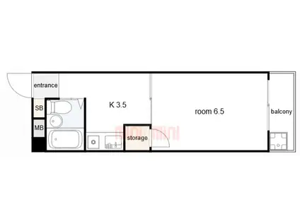 コンフォート南塚口PARTI(1K/5階)の間取り写真