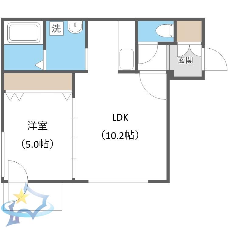 モルティーニ宮の森(1LDK/4階)の間取り写真