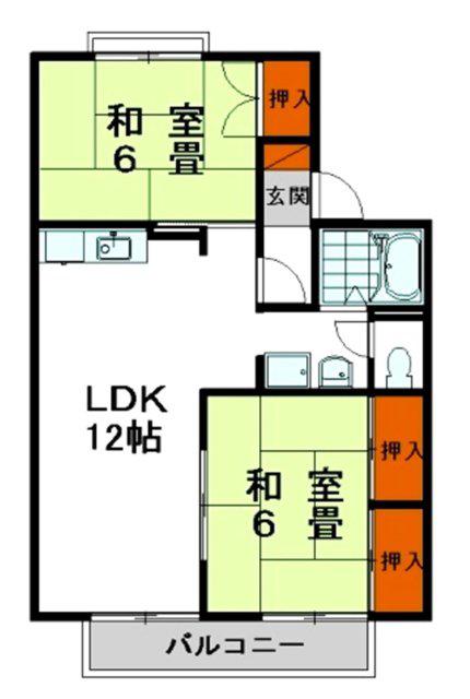 ハートフル夢前II(2LDK/1階)の間取り写真