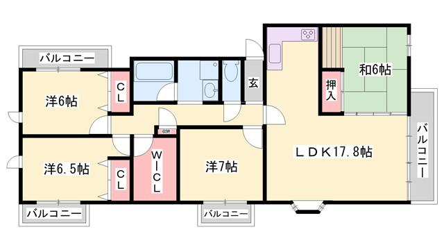 カンフォートやすむろ(4SLDK/2階)の間取り写真
