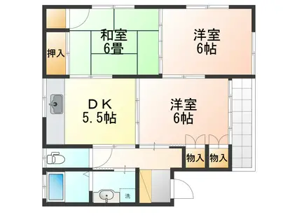 パイクプレース(3DK/2階)の間取り写真