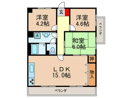 サンヒルズスギモトII(3LDK/2階)の間取り写真