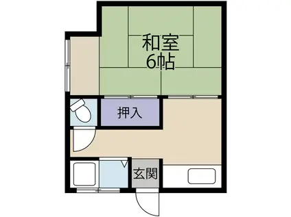天神町ハイツ(1K/3階)の間取り写真