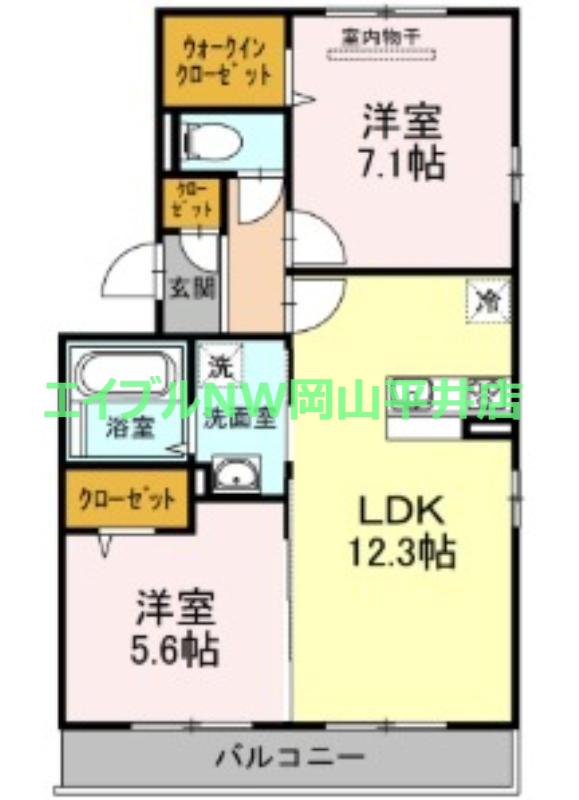 あかりIII(1LDK/2階)の間取り写真