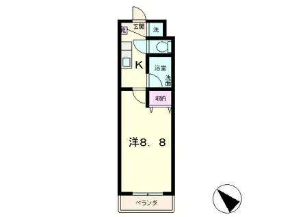 ニューサンライズ(1K/1階)の間取り写真