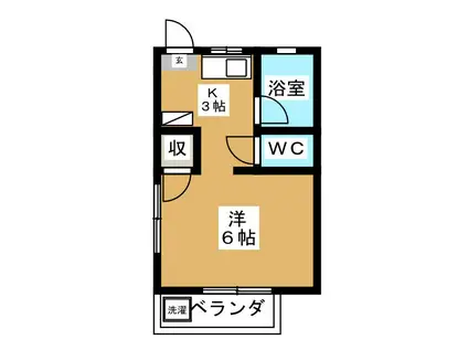 エクセランスT(1K/2階)の間取り写真