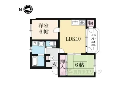 長浜ミラクルステアーズ(2LDK/4階)の間取り写真