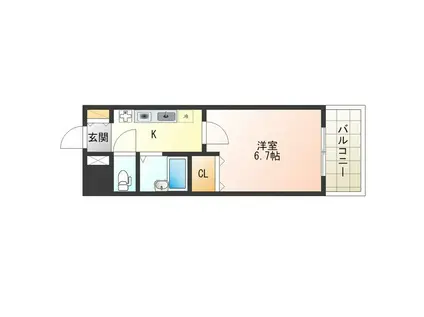 ファインコート新梅田(1K/2階)の間取り写真