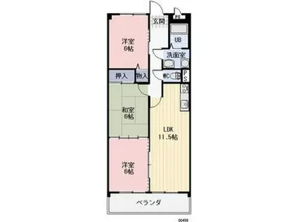 クレールメゾン(3LDK/4階)の間取り写真