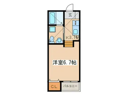 Dフラッツ(1K/1階)の間取り写真