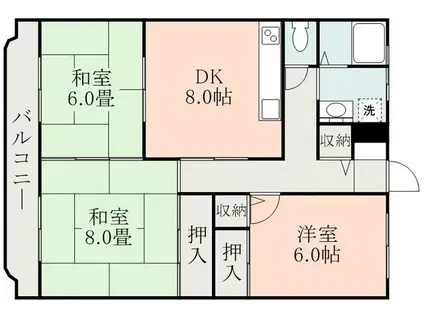 ツインパーク(3DK/4階)の間取り写真