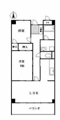 アルファエステート高松町(2LDK/4階)の間取り写真
