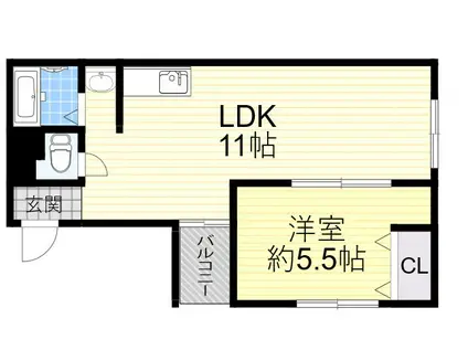 ハウス大幸(1LDK/2階)の間取り写真