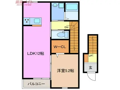 S・HILLS(1LDK/2階)の間取り写真