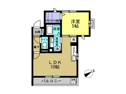 JR南武線 向河原駅 徒歩7分 3階建 築13年(1LDK/3階)の間取り写真