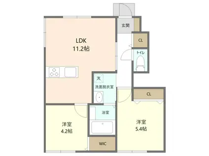 ビジョンA(2LDK/1階)の間取り写真