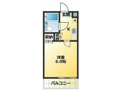 ジュネパレス草加第6(1K/5階)の間取り写真