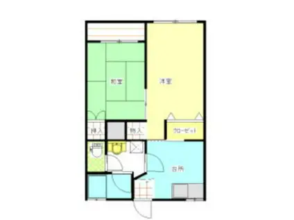 コーポアルプス(2DK/2階)の間取り写真