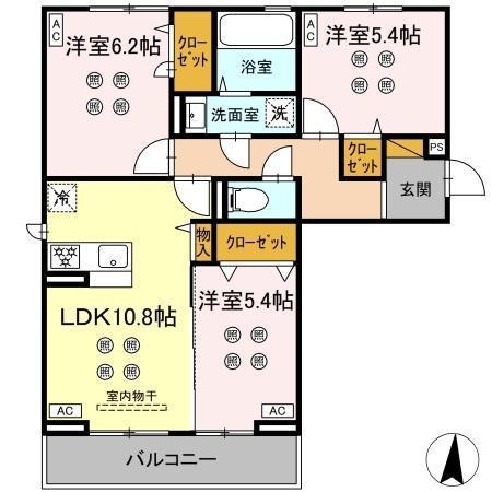 サリサ.K(3LDK/2階)の間取り写真