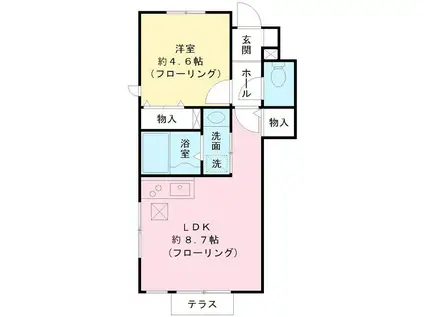 ドゥマン上北沢(1LDK/1階)の間取り写真