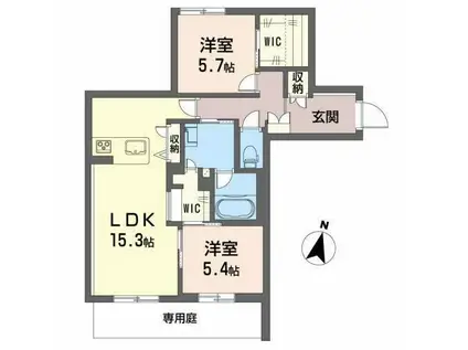 シャーメゾンコンフォーザ(2LDK/1階)の間取り写真