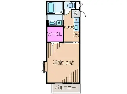 グリーンサイド片倉(1K/1階)の間取り写真